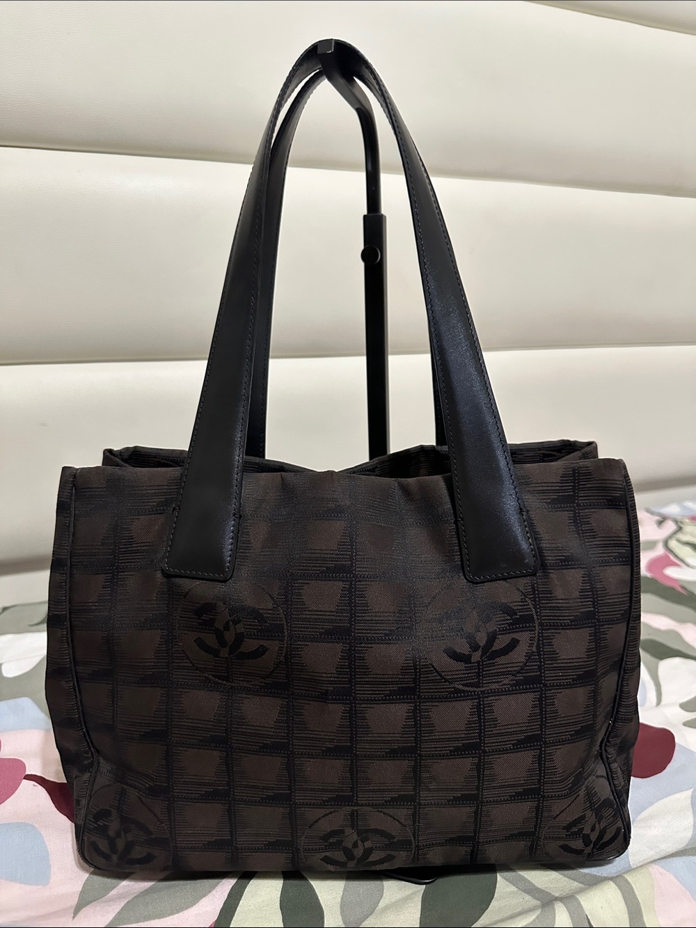 Chanel Travel Line Nylon Mini-Tote in Brown/Black